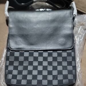Black Checkered Crossbody Bag